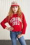 CHERLY-GRM24020-100% cotton printed girl's long sleeve tshirt Red T-Shirt