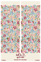 Colorful Pastel Flower Suede Living Room Hall Background Curtain Printed Extrafor Drawstring 2 Sash PRD-1026 - 3
