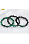 Set of 3 Malahit Onyx Lava Natural Stone Bracelets - 2
