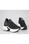 24Y300-14 Wedge Heel Black Women's Sneakers - 4