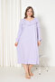 100% Cotton Seasonal Long Sleeve Combed Plus Size Mother's Nightgown 180