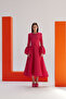 Fuchsia Midi Crepe Evening Dress - 2