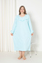 100% Cotton Seasonal Long Sleeve Combed Plus Size Mother's Nightgown 180