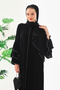 Quality Luxury Abaya Dubai Silk Fabric Hand Embroidered Lace Arabic Exclusive Feraje Abaya - 2