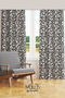 رمادي فلورا سلسلة منقوشة الجلد المدبوغ غرفة المعيشة قاعة خلفية الستار المطبوعة اضافية فور الرباط 2 أجنحة PRD-1073 - 2