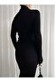 Women's Shoulder Detail Turtleneck Turtleneck Knitwear Dress (Coloured) - 4