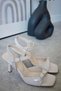 Lilac Buckle Band Detailed Blunt Toe Heeled Stylish Women's Evening Dress Shoes - 7