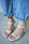 Lilac Buckle Band Detailed Blunt Toe Heeled Stylish Women's Evening Dress Shoes - 3