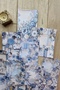15 Pieces Blue Lace Rose Themed Scrapbook Paper Set Bullet Journal Decoupage Paper - 2