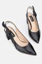 Women's Black Patent Leather Genuine Leather Heeled Shoes Size 35-41 - 2