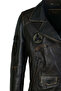 Women's Genuine Leather Black Antique Leather Coat - 2