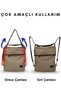 3210 Kyra Women's Light Gray Shoulder Backpack 100% Cotton Canvas Fabric Casual Daily Crossbody Bag - 5