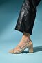 SCOTS Beige Women's Thick Heeled Shoes - 3