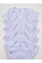 100% Organic Cotton 5-Piece White Short Sleeve Baby Bodysuit - 2