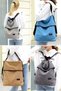 3210 Kyra Women's Light Gray Shoulder Backpack 100% Cotton Canvas Fabric Casual Daily Crossbody Bag - 6