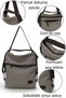 3210 Kyra Women's Light Gray Shoulder Backpack 100% Cotton Canvas Fabric Casual Daily Crossbody Bag - 4