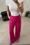 Women's Fuchsia Palazzo Fabric Trousers - 2