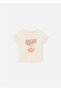 Baby Girl Printed Double Short Sleeve T-Shirt Set Beige 1008 - 2