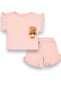 Girl's Teddy Bear Toy Short Sleeve Top and Bottom Set