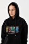 Women's Sweatshirt Oversize Hooded Black 72476 - 2