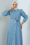 6801 Hijab Denim Dress Blue - 2