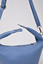 Blue Shk94 Faux Leather Zipper Compartment Snap Strap Hand Arm and Shoulder Bag L:16 E:26 W:13 cm - 6