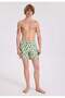 Green Parrot Printed Regular Fit Men's Swim Shorts WMANIMAL - 3