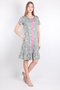 Floral Patterned Buttoned Long Women's Dress