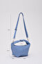 Blue Shk94 Faux Leather Zipper Compartment Snap Strap Hand Arm and Shoulder Bag L:16 E:26 W:13 cm - 2
