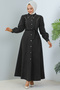 6801 Hijab Denim Dress Black - 5