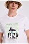 White Printed Crew Neck Organic Cotton Regular Fit Men's T-Shirt WMVACA IBIZA - 2