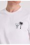 White Printed Crew Neck Organic Cotton Regular Fit Men's T-Shirt WMCHEST ELEPHANT - 2