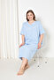 100% Cotton Combed Cotton Short Sleeve Plus Size Mother's Nightgown 051 - 3