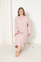 100% Cotton Combed Long Sleeve Plus Size Mother's Nightgown 052 - 4
