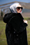 معطف مبطن فرو أسود نسائي - 4