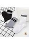 Unisex 6 Pairs Circled Gray Black White Long College Tennis Socks