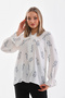 Women's Plus Size Printed Crepe Tie Collar Blouse B0047 - 4