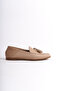 Genuine Leather Print 2 Beige Women's Leather Ballerinas Pcc-F04 - 4
