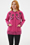 Richter Collar Colorful Patterned Knitwear Cardigan - Fuchsia - 2