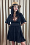Women's Lace Detailed V-Neck Mini Dress - 6