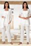 Women's Ecru Lace Summer Cotton Combed Maternity Maternity Dressing Pajama Set - 2