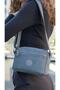 Women's Gray Crinkle Three Compartment Waterproof Shoulder Bag - 2