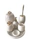 White Decorative White Marble Bathroom Set Set of 7 with Gold Detailed Design Set of 7 Pieces Marble - 2