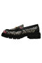 Women's Vegan Leather Multicolor Loafer - Abstract Outline Design - 2