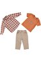 Boy's Triple Suit with Checkered Shirt and T-shirt - 2