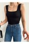 Casual Stylish Square Neck Knitwear Tank Top Black Color - 4