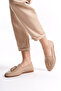 Genuine Leather Print 2 Beige Women's Leather Ballerinas Pcc-F04 - 3