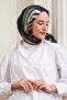 Ipekhan Hawaiian Cotton Viscose Shawl Black Orange 3011-14 - 3