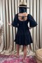 Women's Lace Detailed V-Neck Mini Dress - 7