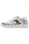 Women's Vegan Leather White Sneakers - Never Say Never Design - 4